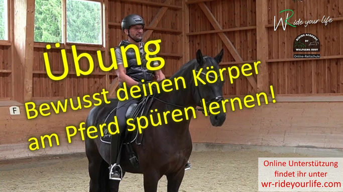 F146 /1 Mentale Übung für Reiter am Pferd zur Vorbereitung für ein besseres Reiten. Mentaltraining